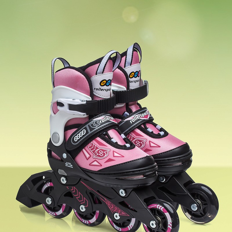 Роликовые коньки ROLLERSPACE CUBE (Pink) with Glowing Wheels