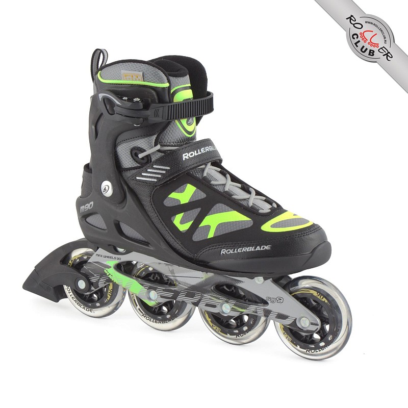 Роликовые коньки ROLLERBLADE MACROBLADE 90 ST black/yellow fluo