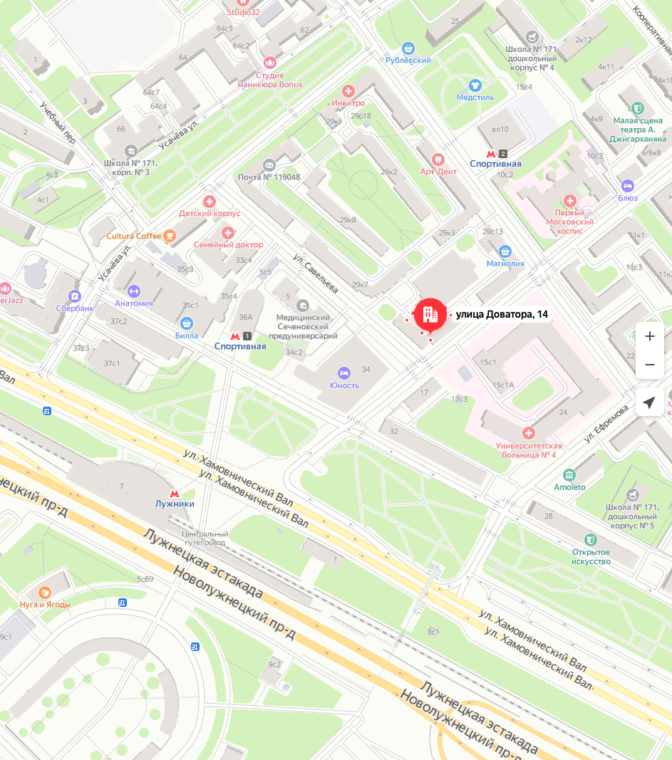 М спортивная. Улица Доватора Москва на карте. Спорт магазин в Лужниках. Метро Лужники ул Доватора.