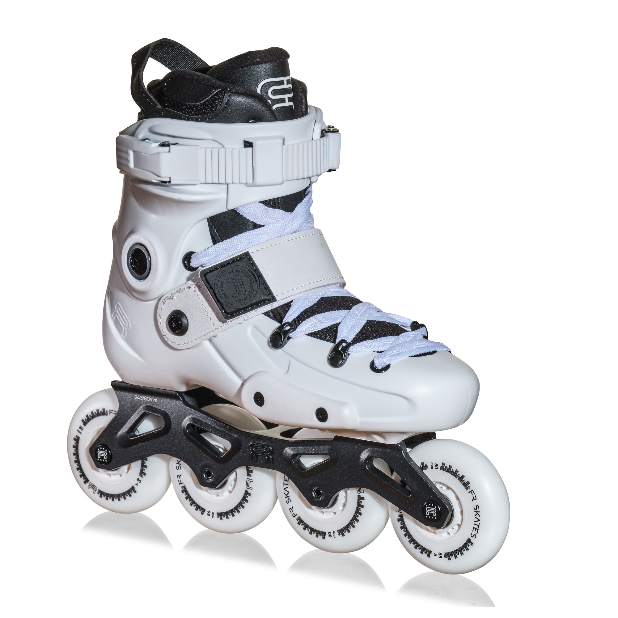 Роликовые коньки FR SKATES FRX 80 (white) BLACK LOGO