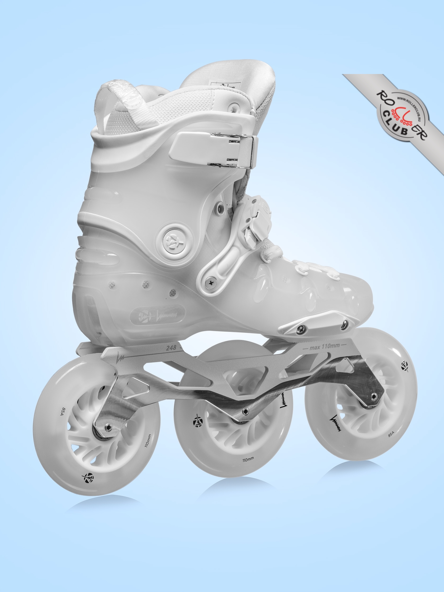 Роликовые коньки LUMINOUS RAY 110mm WHITE