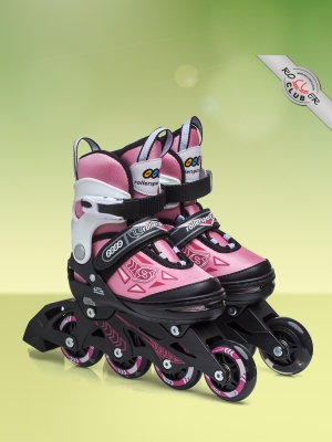 Роликовые коньки ROLLERSPACE CUBE (Pink) with Glowing Wheels