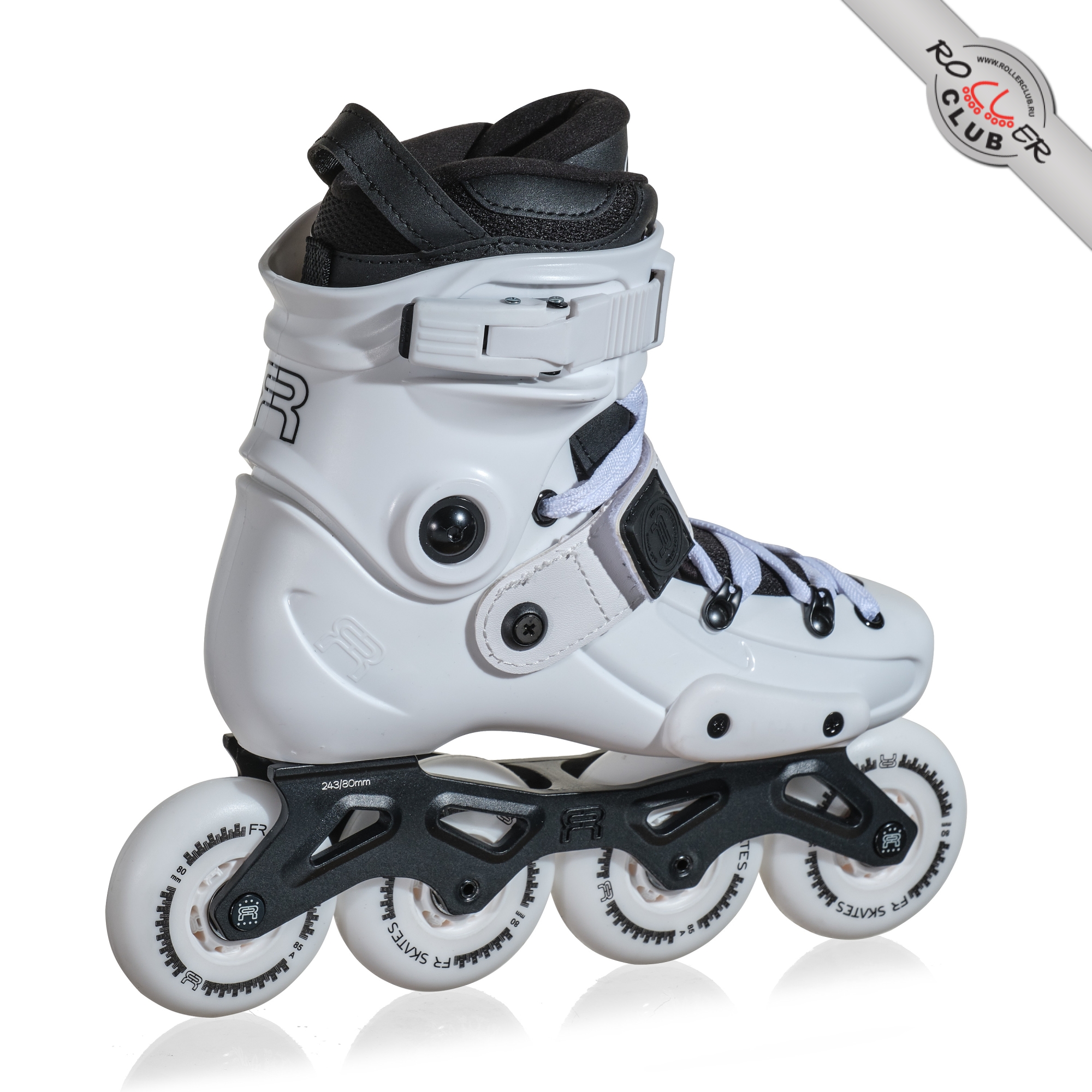 Роликовые коньки FR SKATES FRX 80 (white) BLACK LOGO