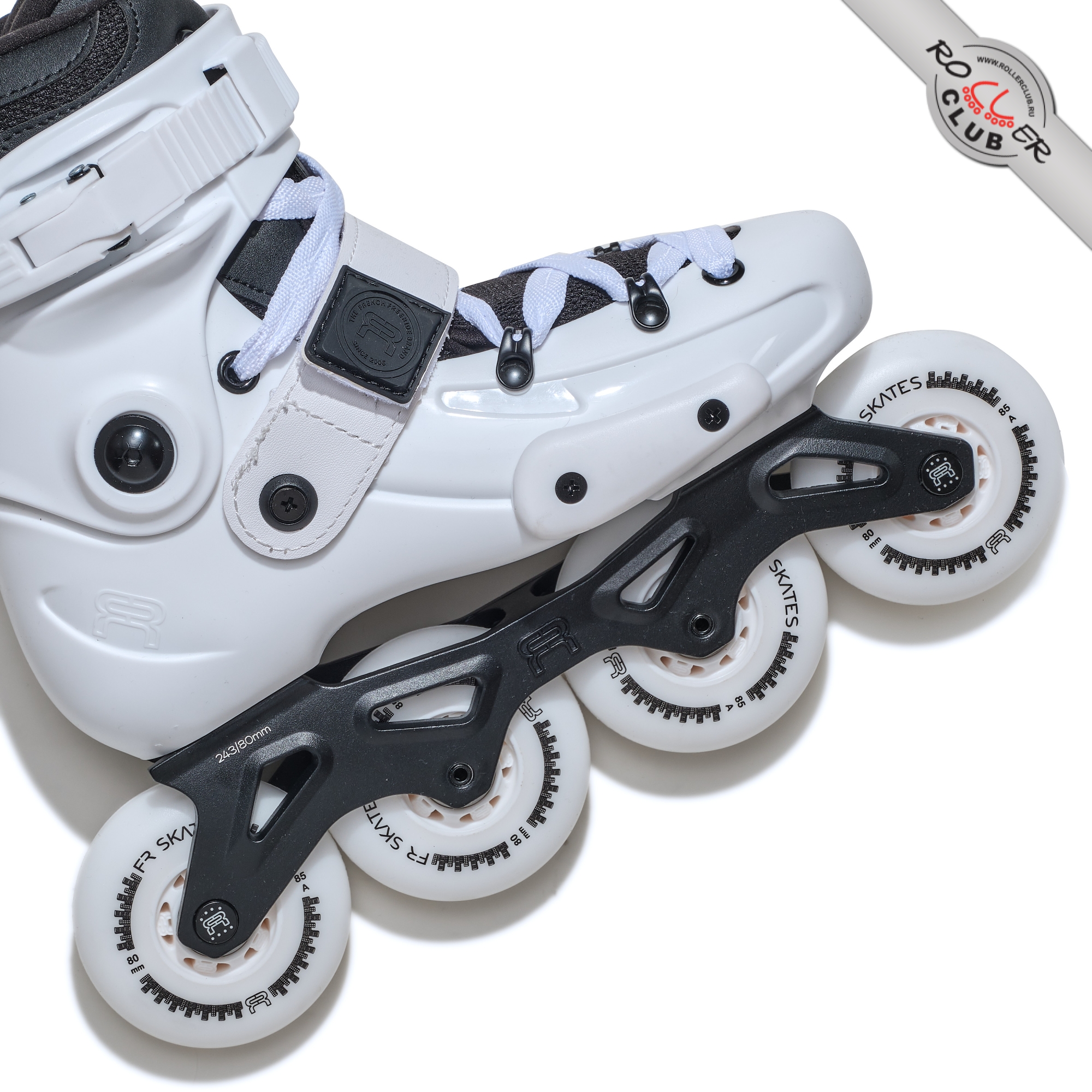 Роликовые коньки FR SKATES FRX 80 (white) BLACK LOGO