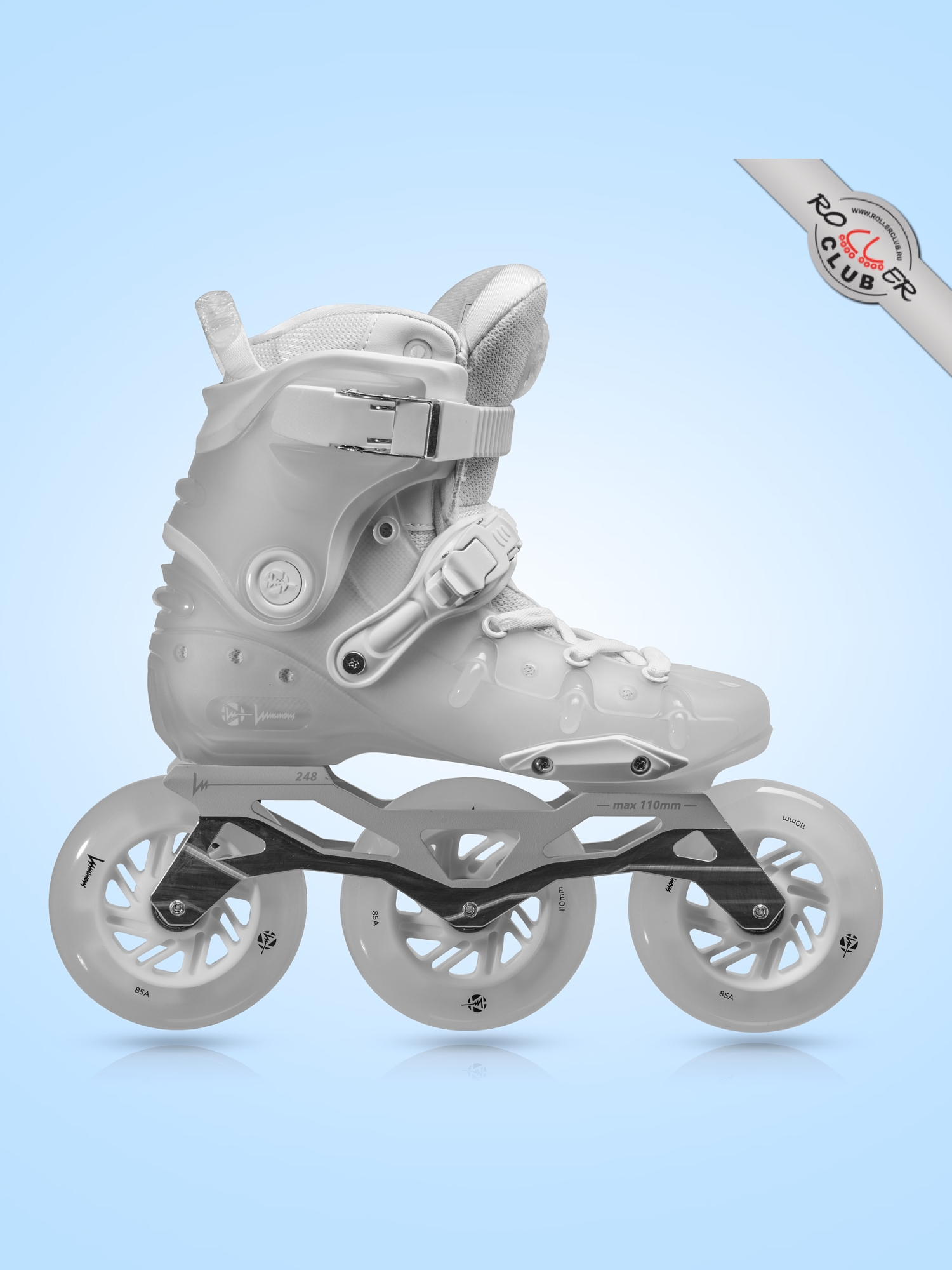 Роликовые коньки LUMINOUS RAY 110mm WHITE