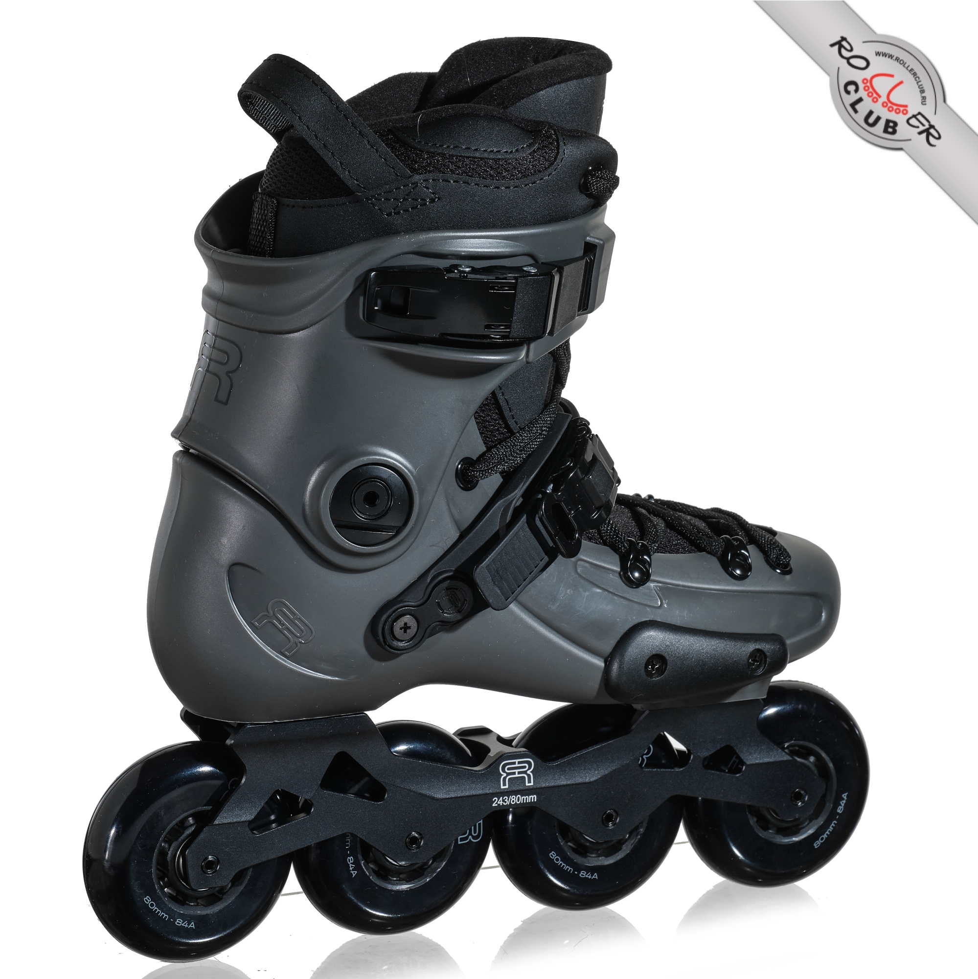 Роликовые коньки FR SKATES FR1 80 (GREY BLACK)