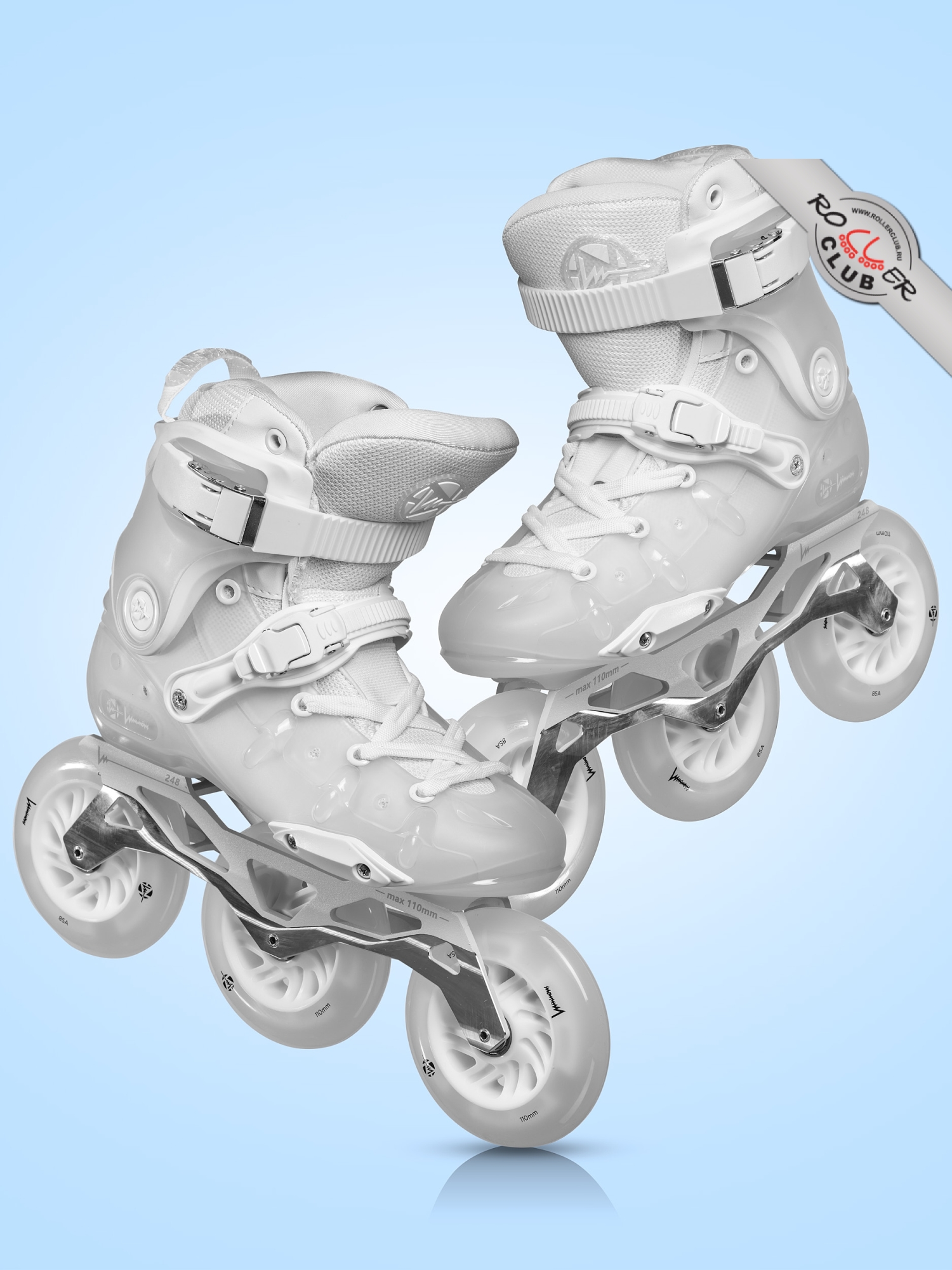 Роликовые коньки LUMINOUS RAY 110mm WHITE